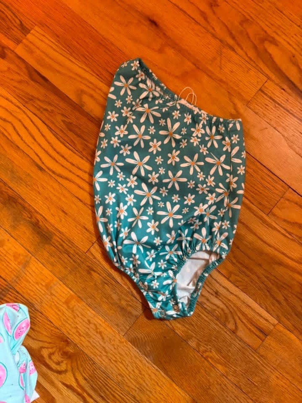 Girls' Teal Floral Tank Top